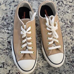 Converse Tan and White Sneakers